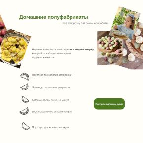 Домашние полуфабрикаты под заморозку: для семьи и как бизнес. Тариф Мясные полуфабрикаты, вареники, пельмени (Надежда Архипова)
