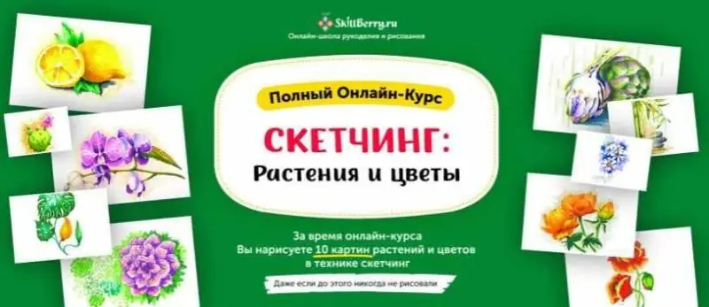 Скетчинг: растения и цветы [Skillberry]